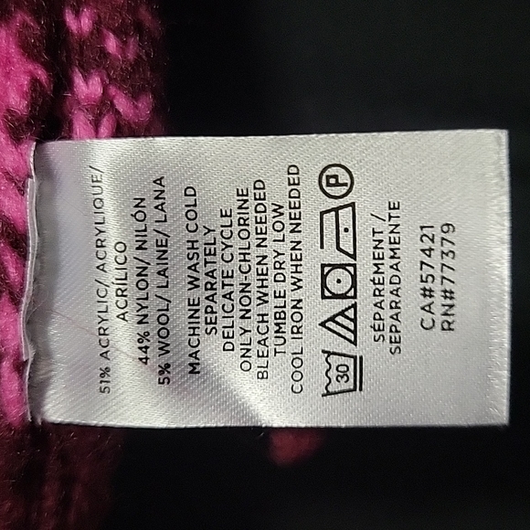 Ann Taylor Pink & Burgundy Zebra Striped Wool Blend Sweater Sz XL NWT - Picture 6 of 6